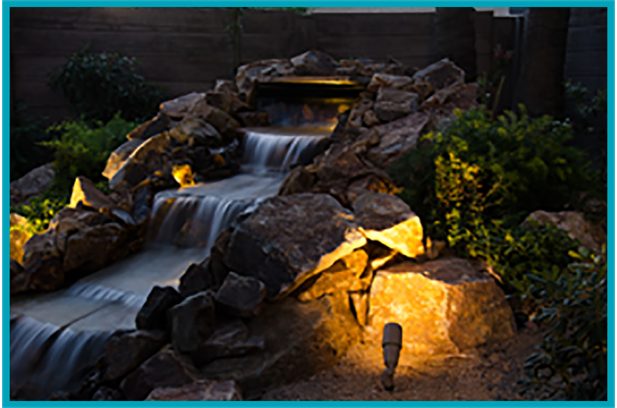 Natural water falls and low voltage lighting in Las Vegas