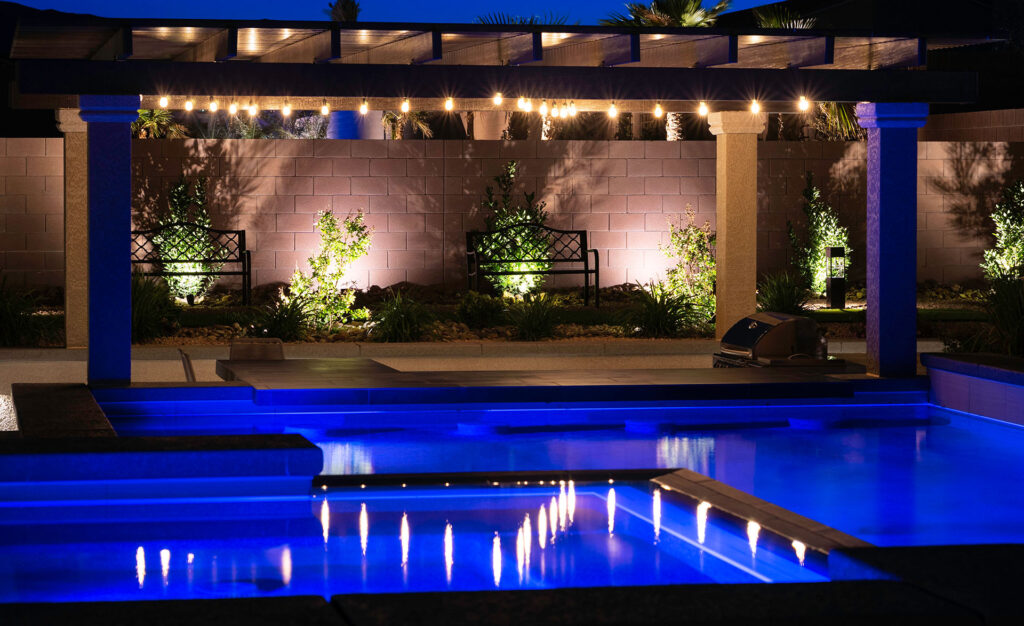 Elegant Backyard Bistro Lights in Las Vegas
