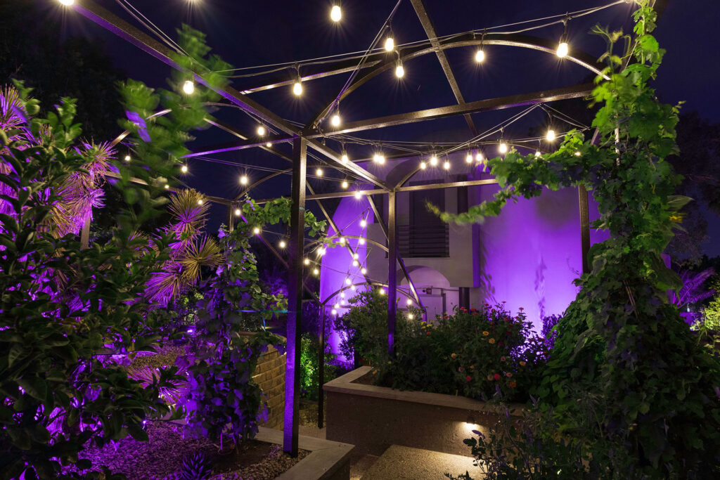 Las Vegas Backyard with Bistro Lights